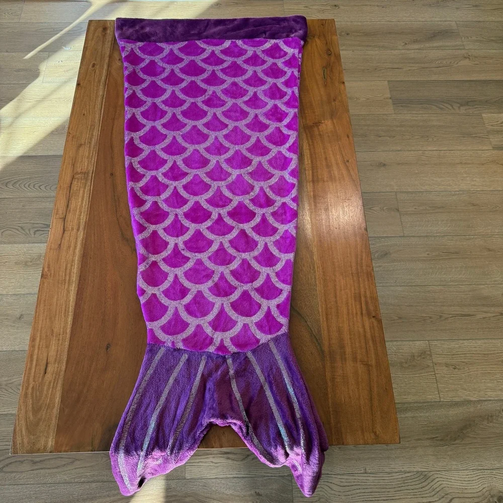 Mermaid‎ Tail Blanket/Bag Purple/Silver
